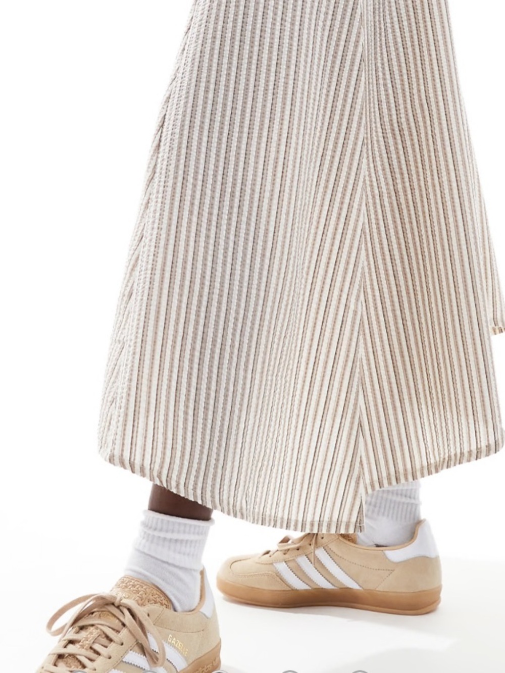 adidas Originals Gazelle Beige Suede Sneakers with White Stripes - Picture 2 of 4